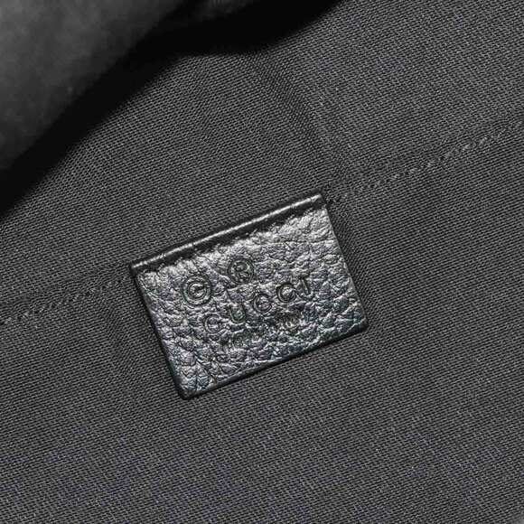 Gucci GG Nylon Crossbody Bag, Black Leather with Silver Hardware, 449182 - Picture 8 of 10